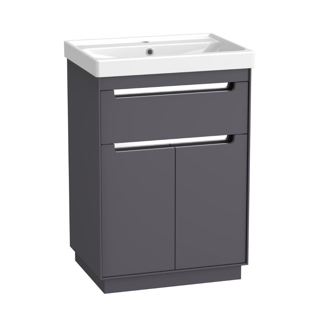 Cut out image of the Tavistock Acumen 600mm Storm Grey Freestanding Vanity Unit & Basin